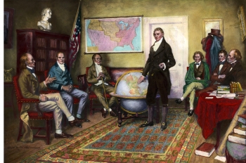 painting-of-officials-creating-monroe-doctrine-by-clyde-o-de-land.jpg