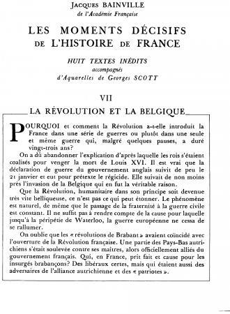 La révolution et la Belgique (I)