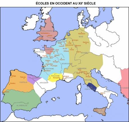 Ecoles en Occident au XIIème siècle...