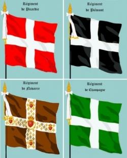 Drapeaux des Régiments du Royaume de France...