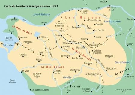 Zone insurgée en mars 1793